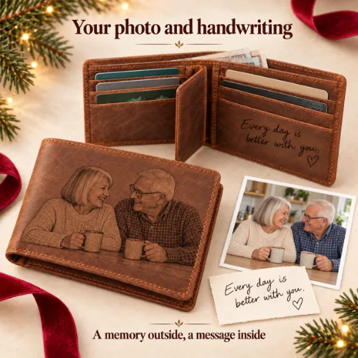 Bifold Leather Photo Wallet