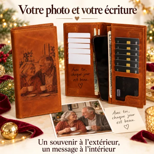 Portefeuille long en cuir personnalisé