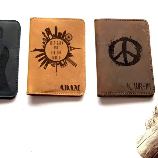Personalized Leather Passport Cover